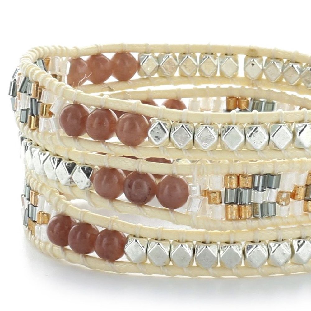 New Handmade Miyuki Beads Cross 3 Wraps Bracelet - Picture 3 of 4